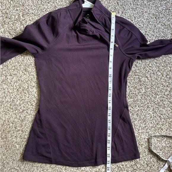 🦋 Yogalicious Purple Long Sleeve Quarter Zip Workout Top Athletic Athleisure XS - Picture 5 of 6